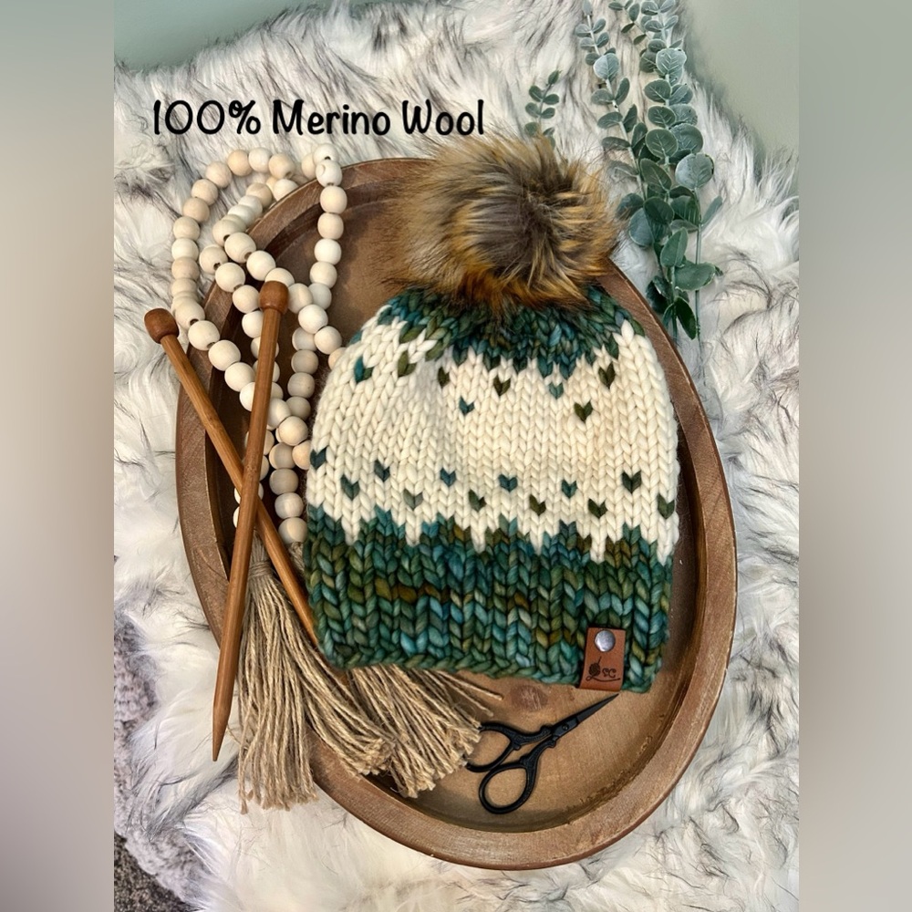 Hand knit beanie